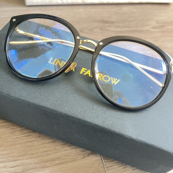 Linda Farrow Park Optical Black Framed Glasses - Picture 4 of 6